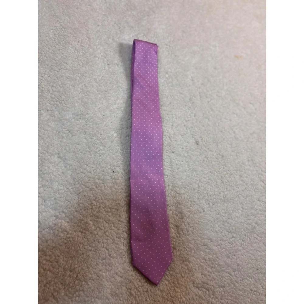 Michael Kors Mens Lilac Purple Polka Dot Silk‎ Necktie